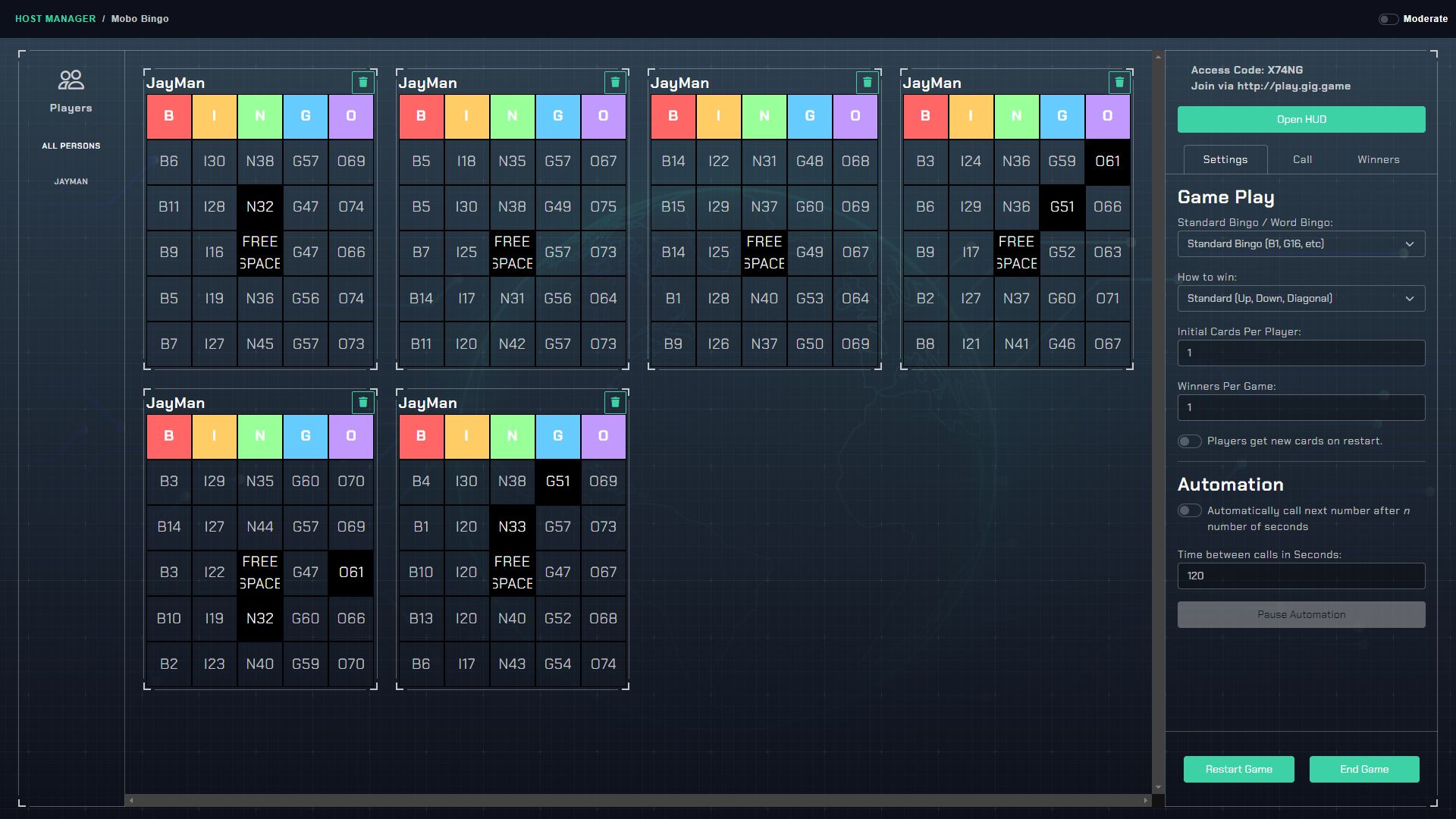 Mobo Bingo Host Console