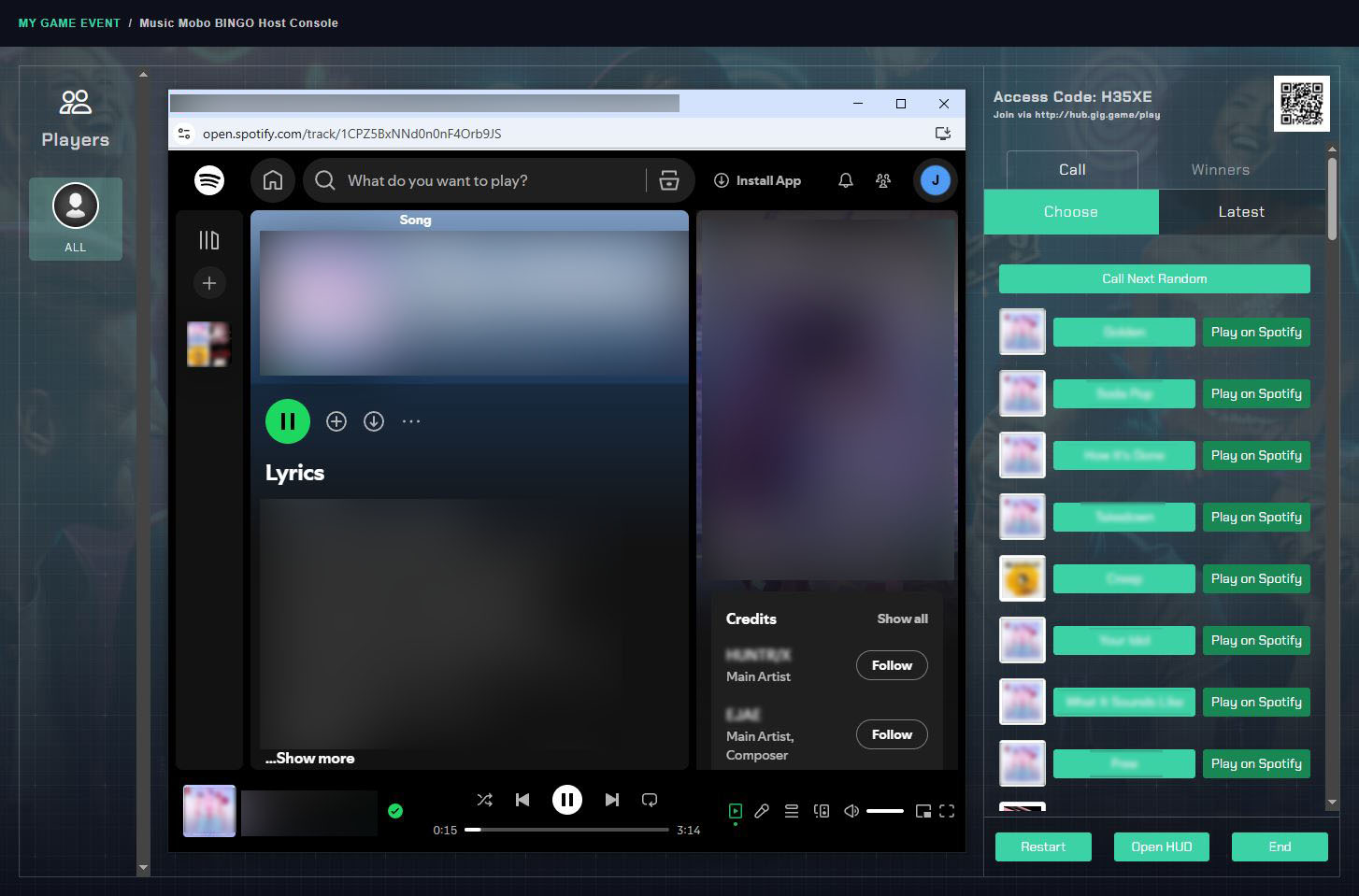 Music Mobo Bingo Host Console